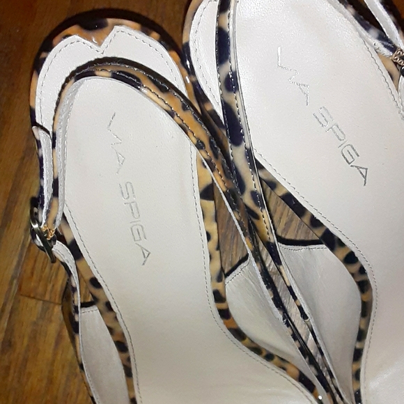 Via Spiga Leather Cheetah print slingbacks - Picture 3 of 7